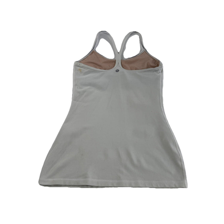 Lululemon White Racerback Tank Top Size 6