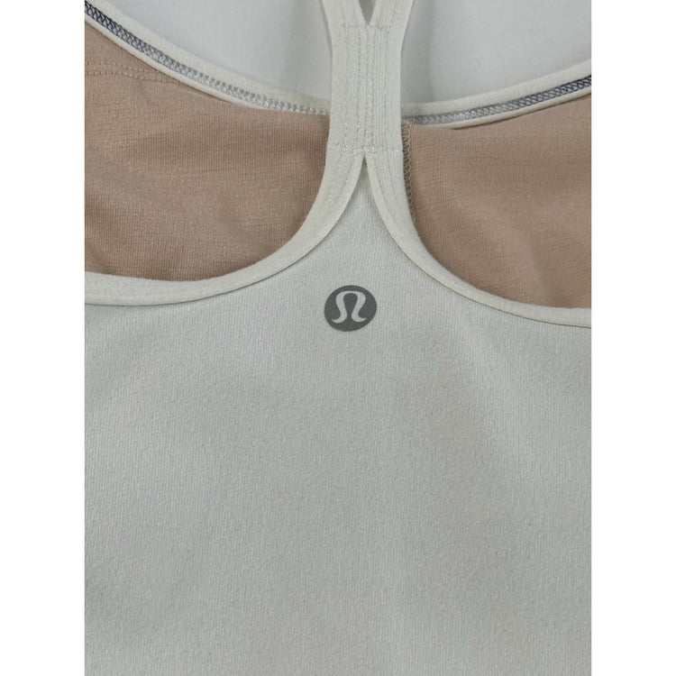 Lululemon White Racerback Tank Top Size 6