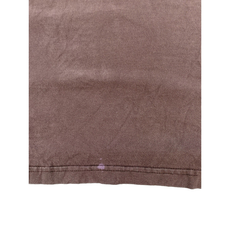 Mens Carhartt Brown Solid Tee Side Logo Size Xl Distressed