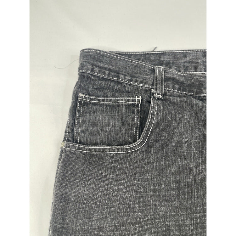 Y2K Black Dark Wash Denim Southpole Baggy Shorts 46x17