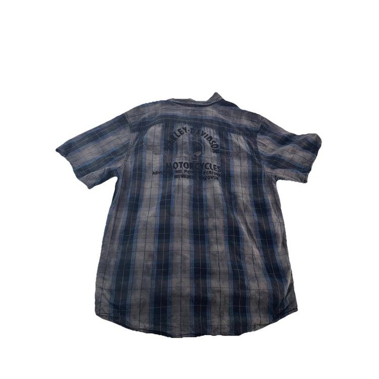 Men’s Harley Davidson Genuine Motorclothing Plaid ButtonUp SS Shirt Size L
