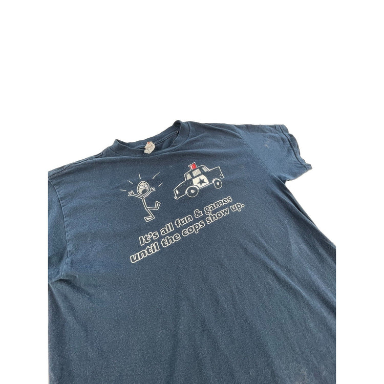 Mens Vintage Y2K Fun & Games Funny Novelty Graphic Tee Size Medium