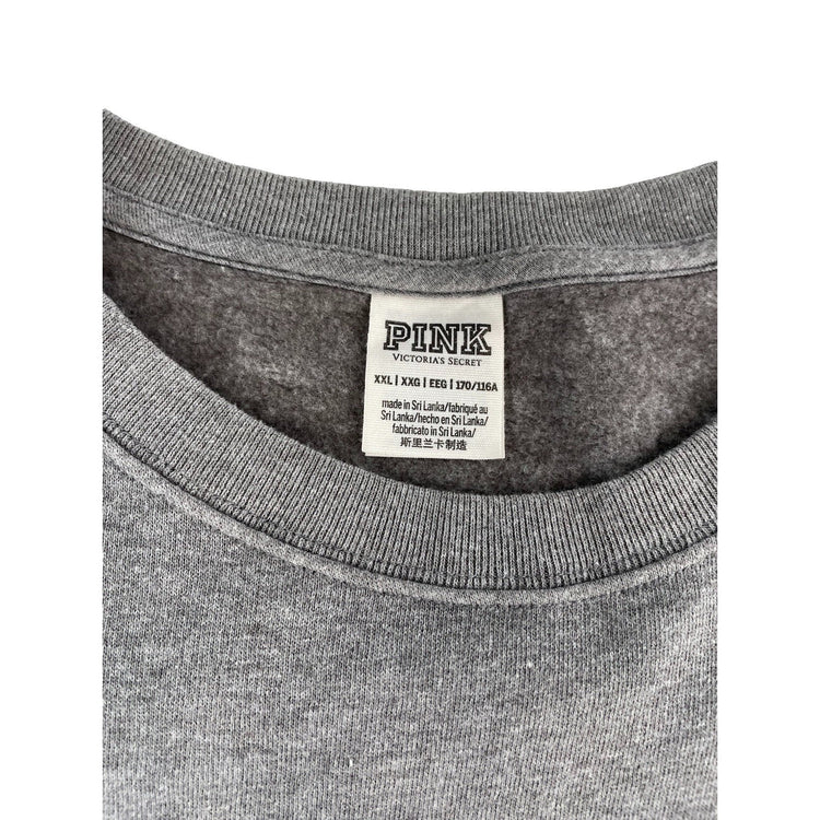 Womens Victoria's Secret PINK Gray Pastel Rainbow Graphic Sweatshirt Size XXL