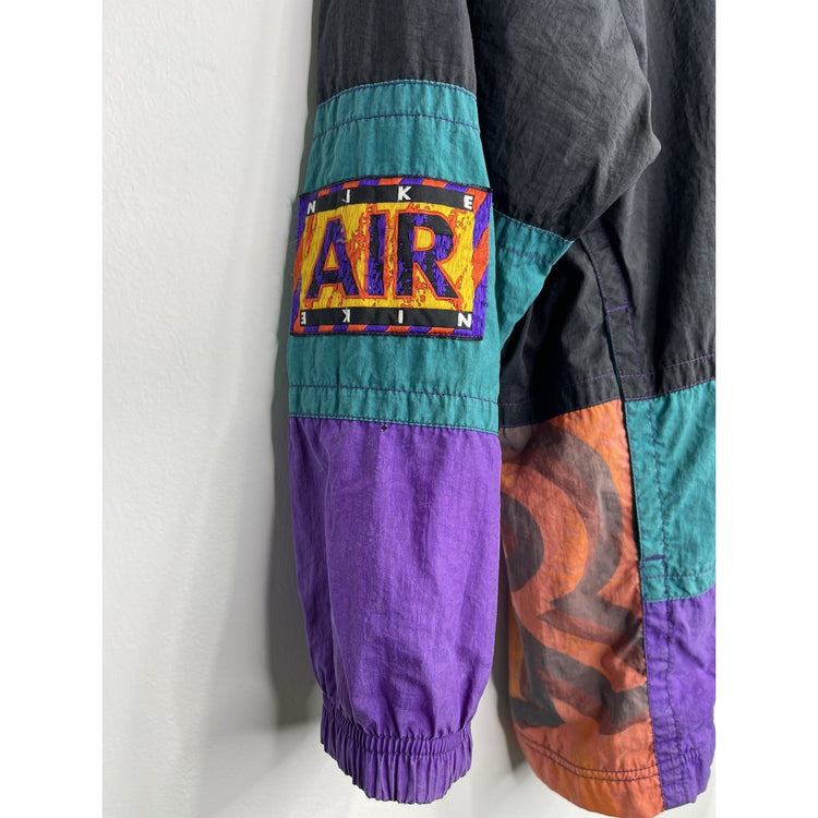 Vintage 90s Kids Nike Air Multicolor Sz L 14-16 Zip Up Wind Breaker