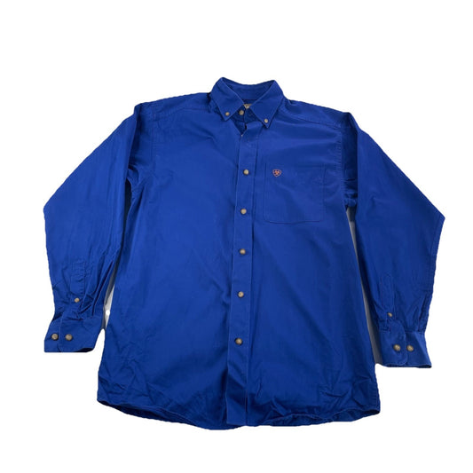 Mens Ariat CLassic Baby Blue ButtonUp LongSleeve Work Shirt Size S