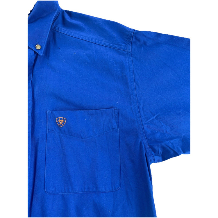 Mens Ariat CLassic Baby Blue ButtonUp LongSleeve Work Shirt Size S