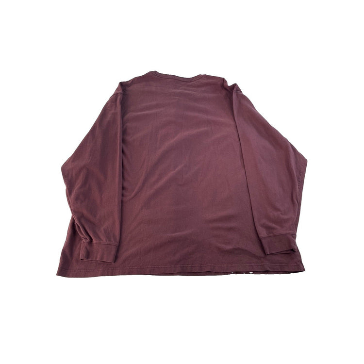 Men's Carhartt Long Sleeve Henley Pocket Shirt Maroon Size 3XL