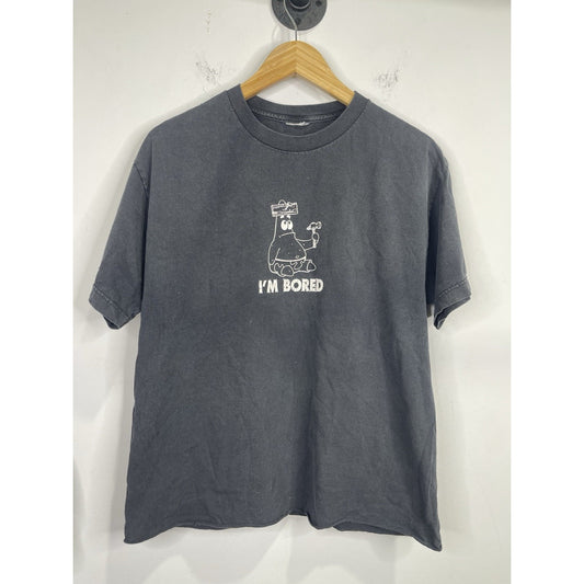 Vintage Men’s SpongeBob SquarePants Patrick Starfish “I’m Bored” Black Tee Sz L