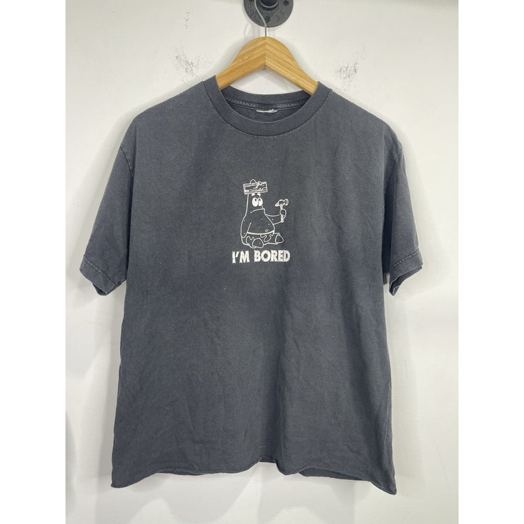 Vintage Men’s SpongeBob SquarePants Patrick Starfish “I’m Bored” Black Tee Sz L
