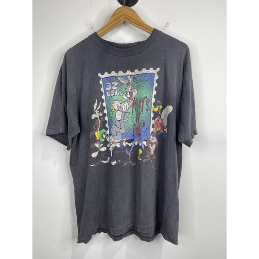 Vintage 1997 Looney Tunes Stamp Collection Bugs Bunny Graphic T-Shirt  Size L/XL