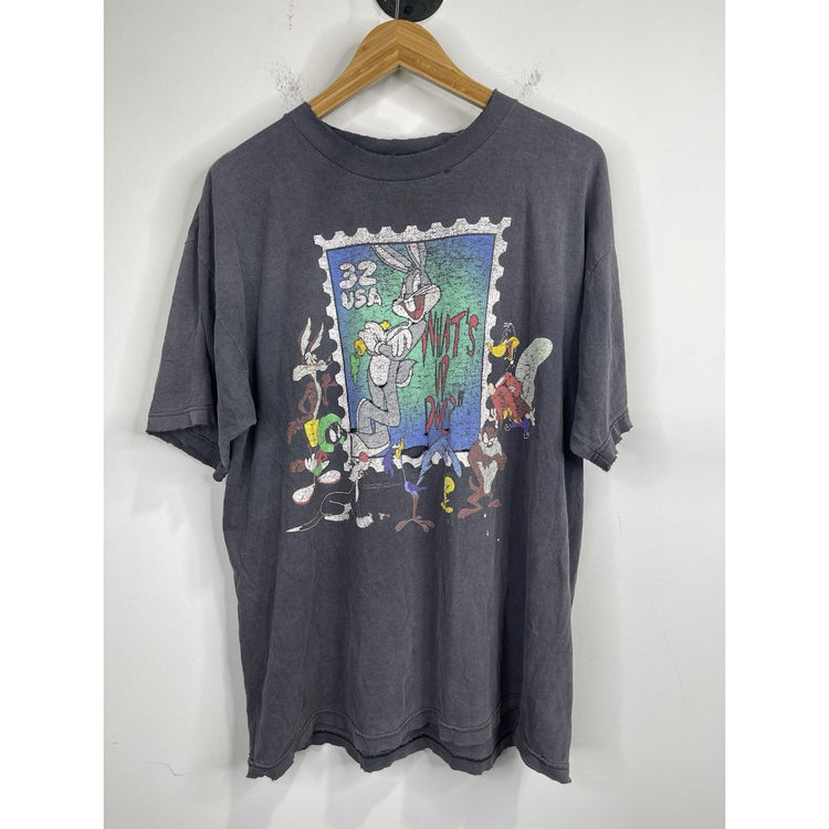 Vintage 1997 Looney Tunes Stamp Collection Bugs Bunny Graphic T-Shirt  Size L/XL
