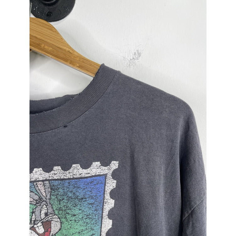 Vintage 1997 Looney Tunes Stamp Collection Bugs Bunny Graphic T-Shirt  Size L/XL