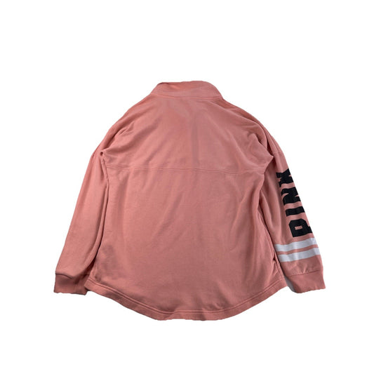 Womens Victoria Secret PINK Long Sleeve 1/2 Button Up Sweatshirt Size L