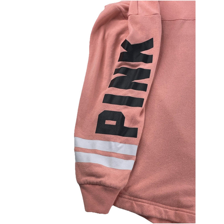 Womens Victoria Secret PINK Long Sleeve 1/2 Button Up Sweatshirt Size L