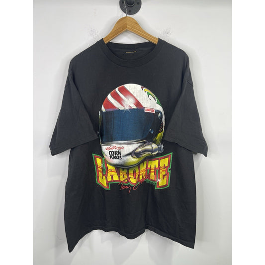 MEN’S VTG 90s TERRY LABONTE KELLOGG'S CORN FLAKES BIG HELMET NASCAR SHIRT XL