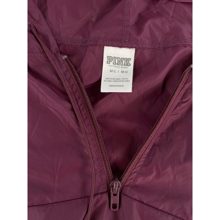Womens Victoria's Secret PINK Lightweight Nylon Windbreaker Anorak Jacket Size M
