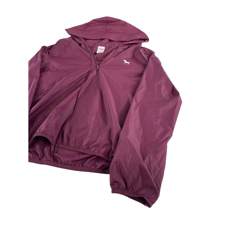 Womens Victoria's Secret PINK Lightweight Nylon Windbreaker Anorak Jacket Size M