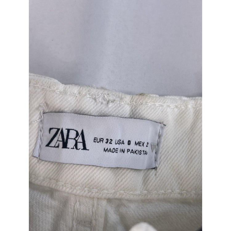 Womens Zara White High Rise Denim Jeans Size 0