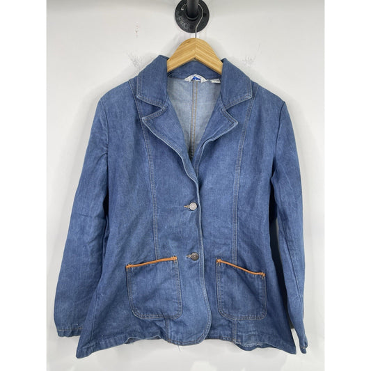 Vntg Womens Sears Fashion Japan 60’s Denim Jean Jacket Blue Womens Sz 16 Blazer