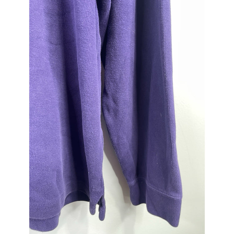 Vintage Polo By Ralph Lauren Purple Red Pony 1/4 Zip Long Sleeve Sweater Size XL