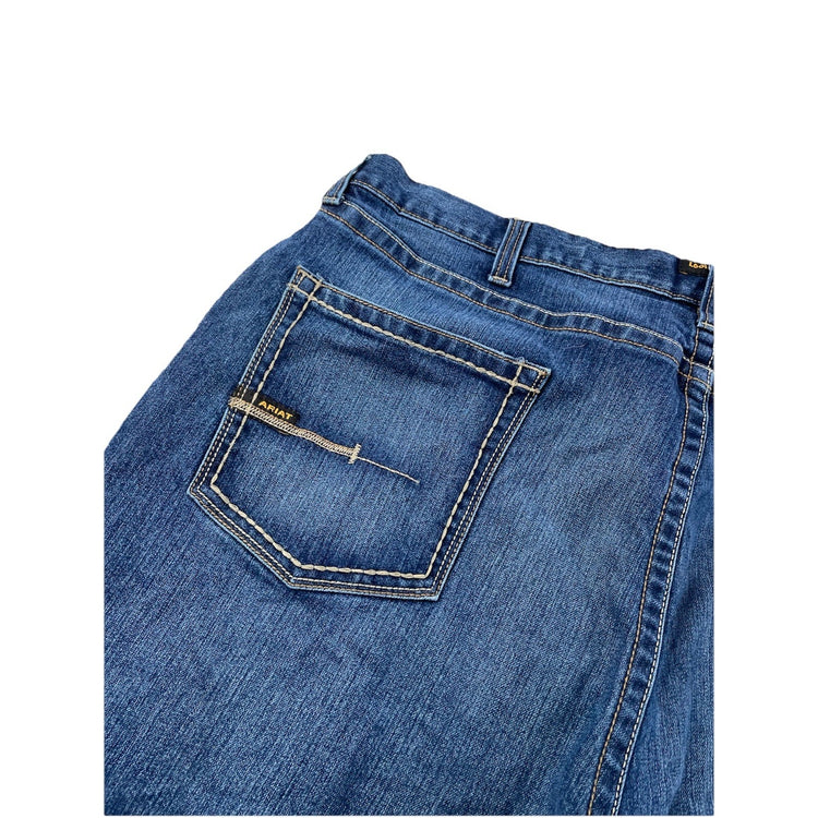 Men’s Ariat Rebar Relaxed Boot Denim Blue Jeans Size 44x32