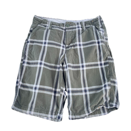 Mens Roebuck Co Multicolor Plaid Pattern Cargo Shorts Size 32