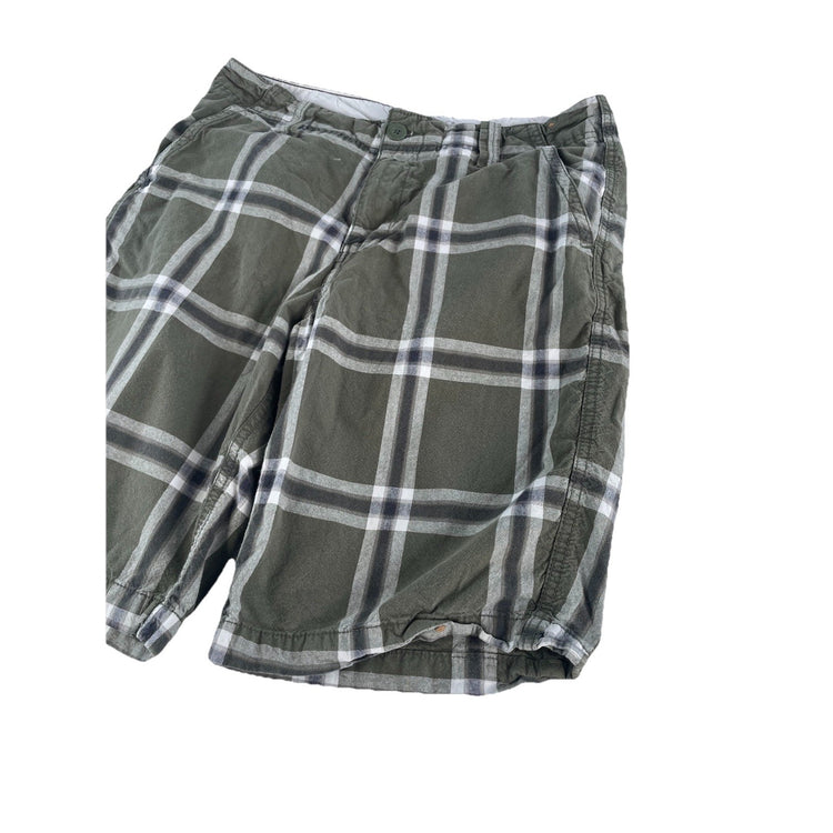 Mens Roebuck Co Multicolor Plaid Pattern Cargo Shorts Size 32
