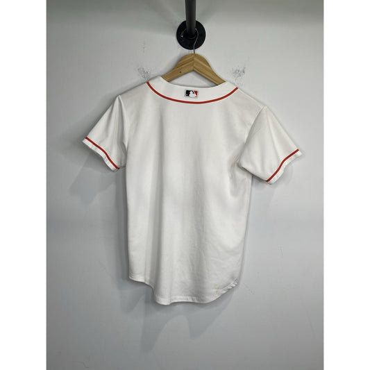 Youth Sz M 10-12 White Houston Astros Jersey Majestic Tag Brand