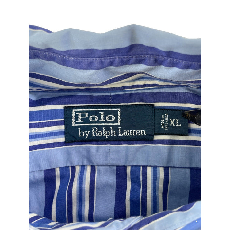 Mens Polo By Ralph Lauren Multicolor Striped ButtonUp Shirt Size Xl