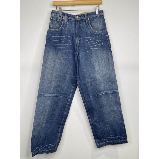 Men’s Vintage Phat Farm Loose Jeans Denim Blue Streetwear Y2K Jeans 32x31