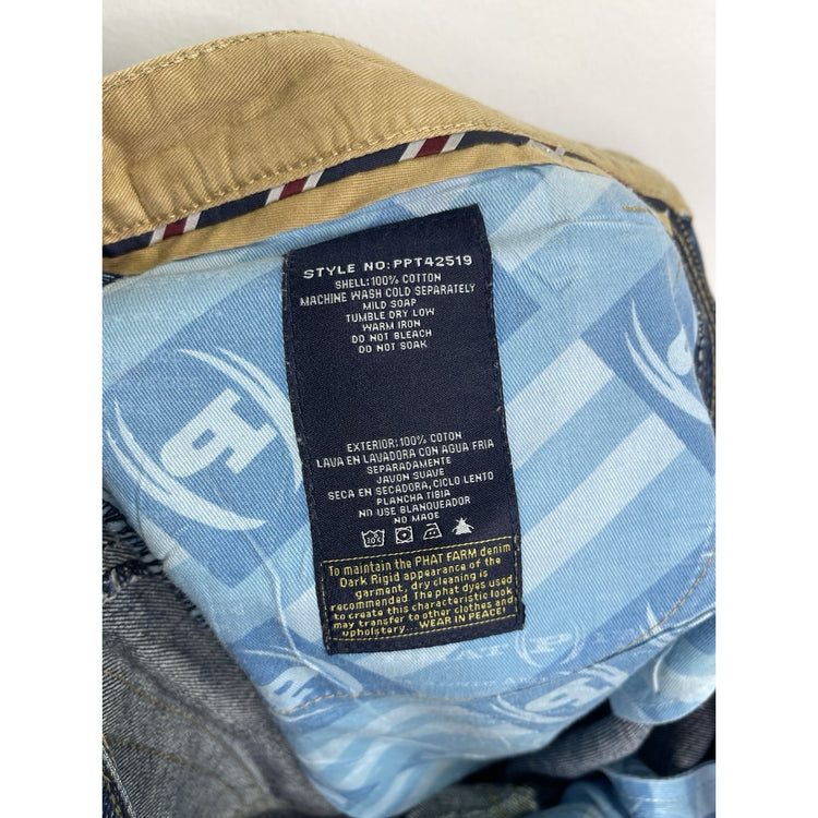 Men’s Vintage Phat Farm Loose Jeans Denim Blue Streetwear Y2K Jeans 32x31