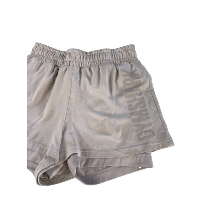 Womens Gymshark Beige Lined Shorts Size Small