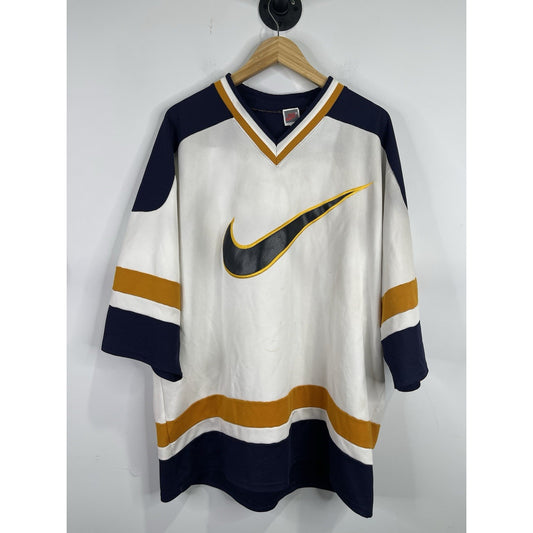Men’s Vintage Nike Hockey Blue, White And Yellow Jersey Sz XL
