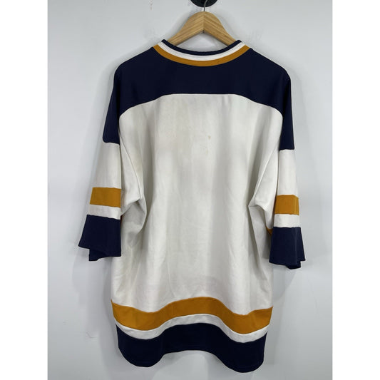 Men’s Vintage Nike Hockey Blue, White And Yellow Jersey Sz XL