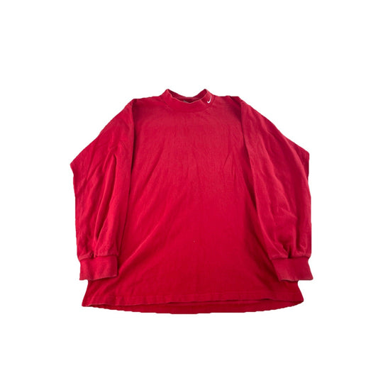 Mens Nike Red Embroidered Mock Neck Sweatshirt Size Medium