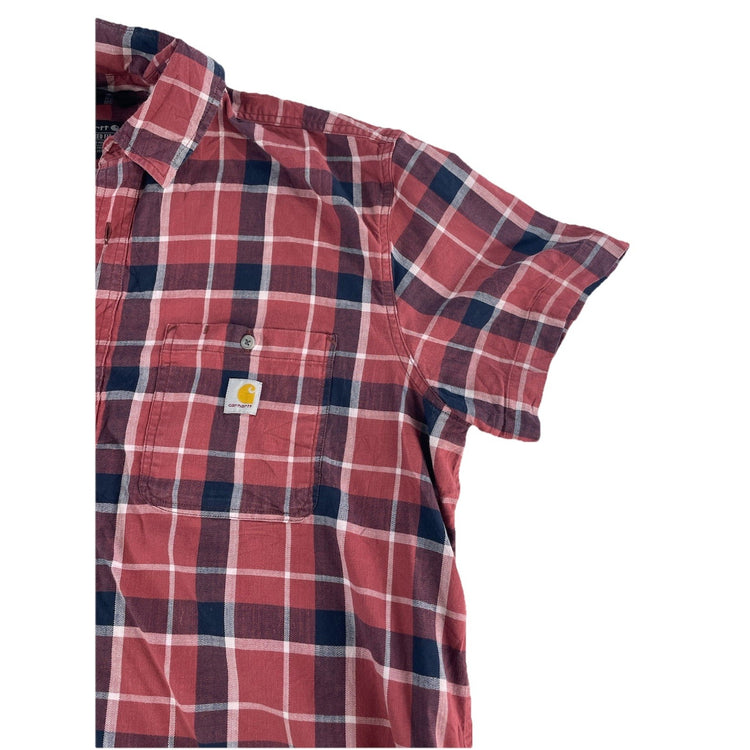 Mens Carhartt Classic Multicolor Plaid Buttton Up Shirt Size Xl Relaxed Fit
