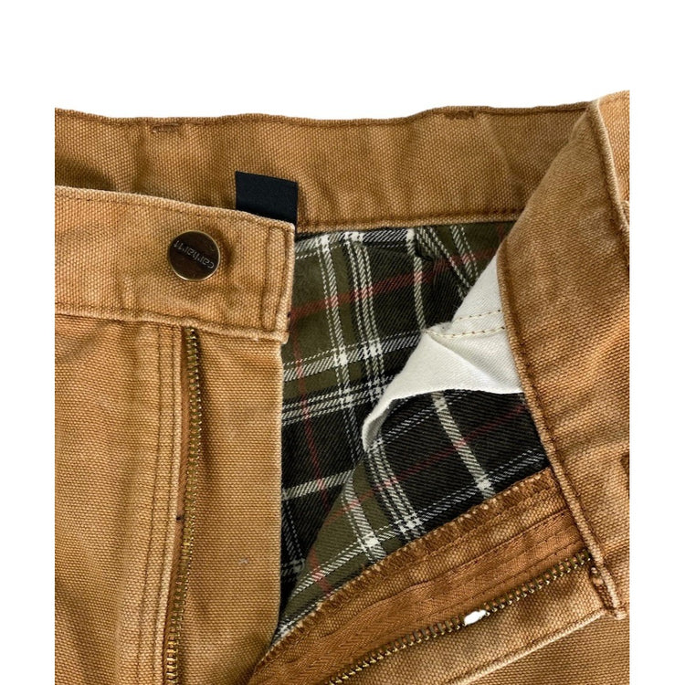 Mens Carhartt Brown Loose Fit  Flannel Lined Pants Size 32x30