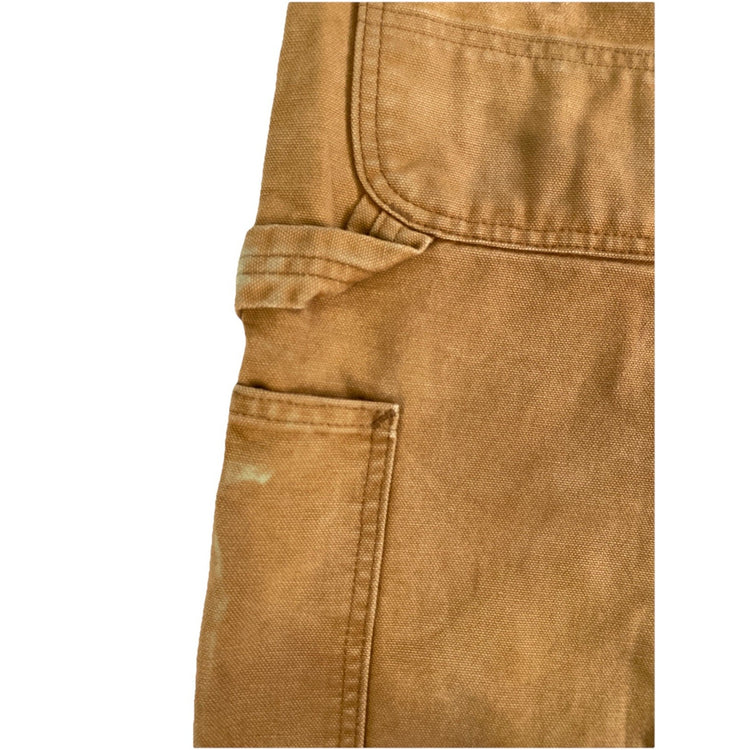 Mens Carhartt Brown Loose Fit  Flannel Lined Pants Size 32x30