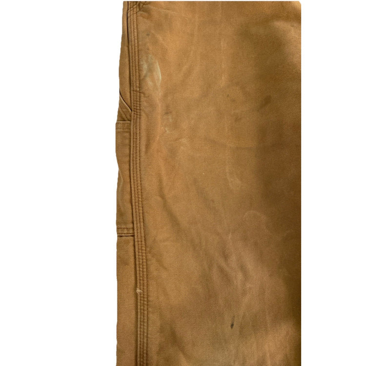 Mens Carhartt Brown Loose Fit  Flannel Lined Pants Size 32x30
