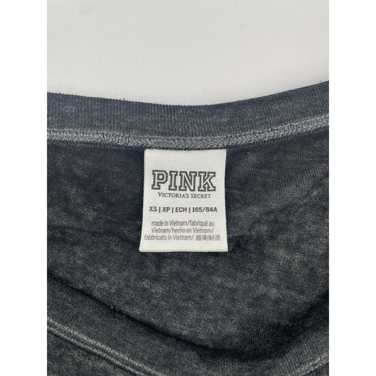 Womens Victoria Secret Faux V-neck Dark Gray T-Shirt Size XS