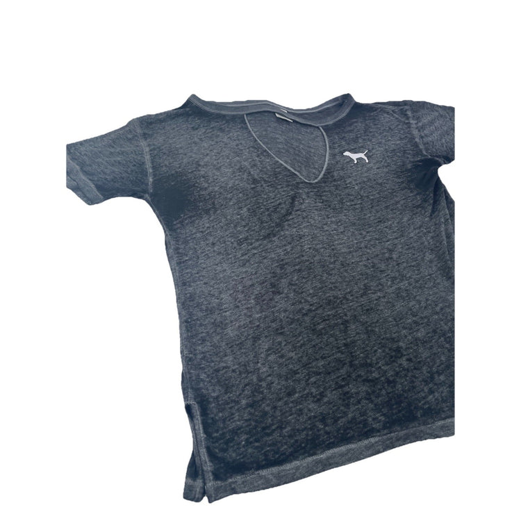 Womens Victoria Secret Faux V-neck Dark Gray T-Shirt Size XS
