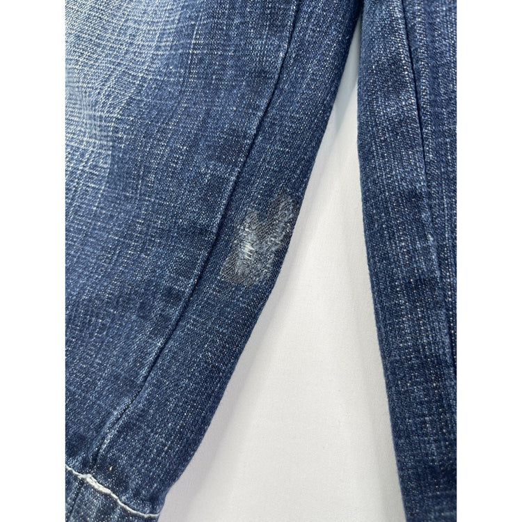 Unisex Y2K Dark Wash And Red Contrast Southpole Baggy Shorts 20x12