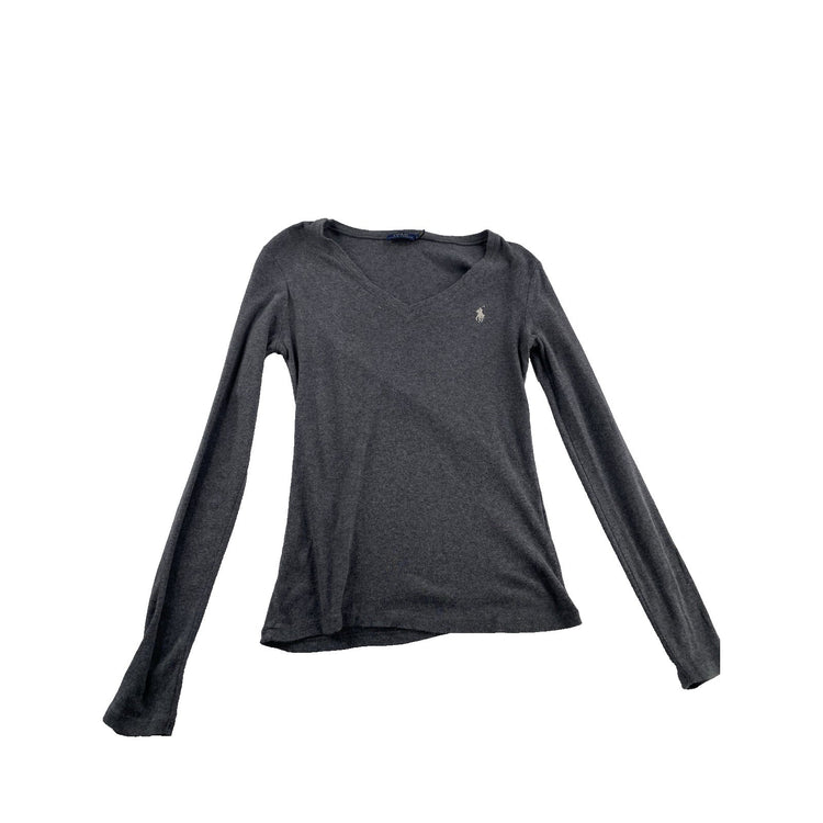 Womens Ralph Lauren Size Small Grey V Neck Sweater