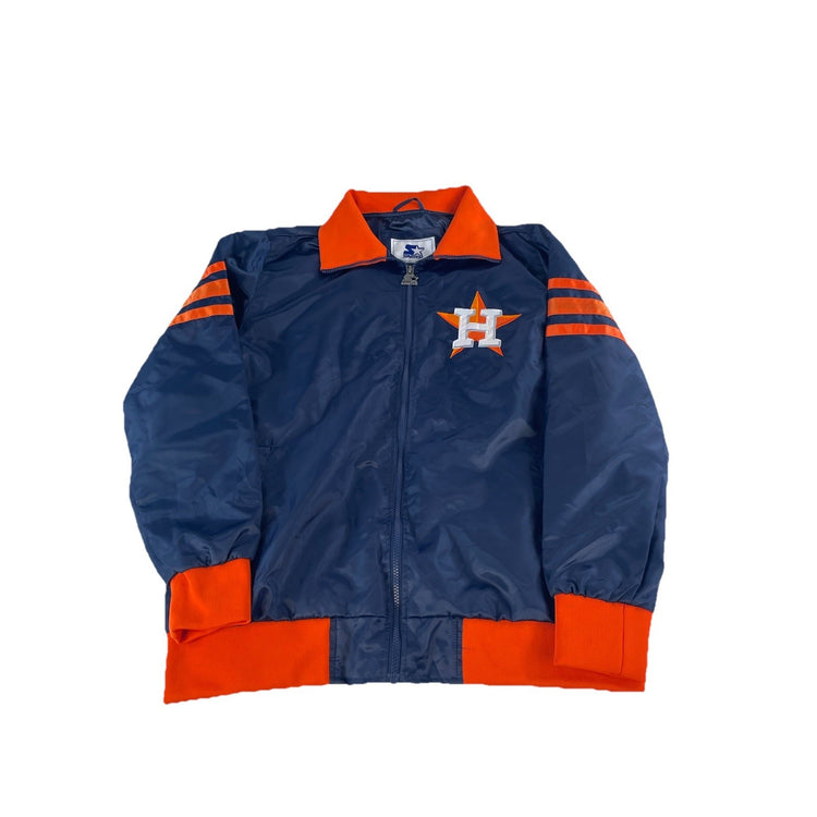 Mens Houston Astros Navy Blue Starter Zip Up Jacket Size XL
