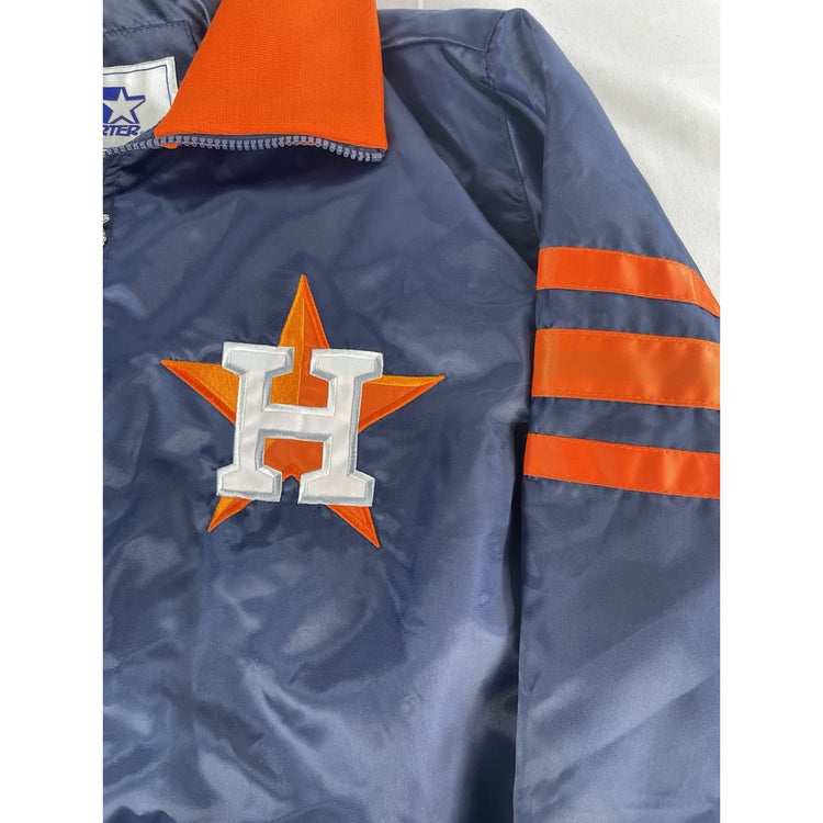Mens Houston Astros Navy Blue Starter Zip Up Jacket Size XL
