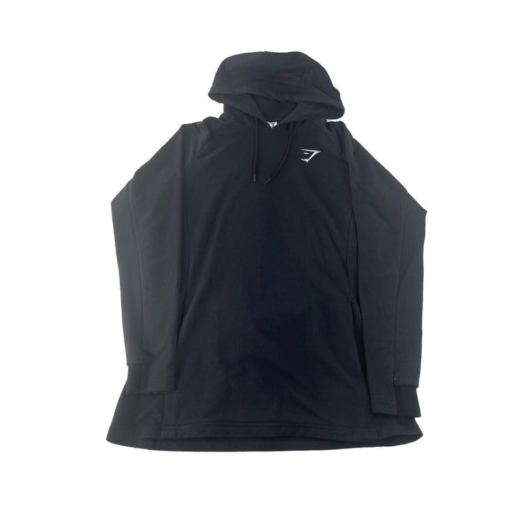 Women's Gymshark Pullover Hoodie Black Drawstring Logo Size S