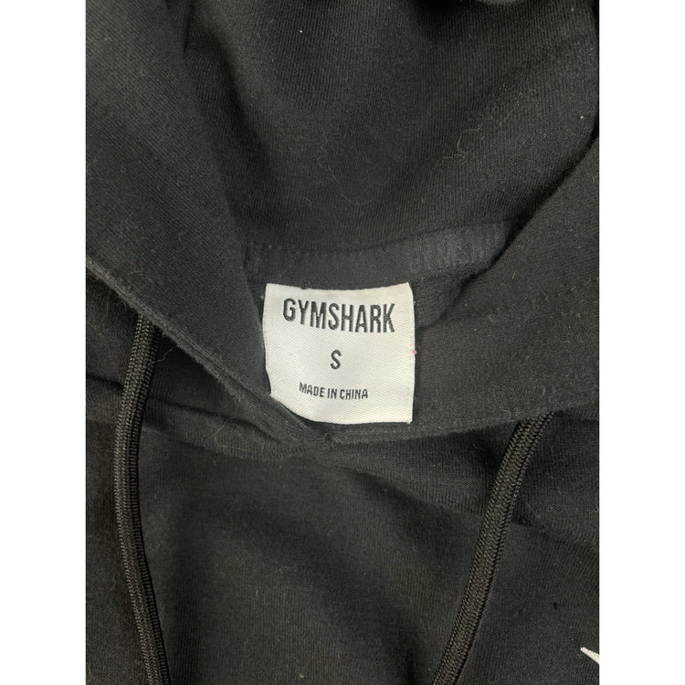 Women's Gymshark Pullover Hoodie Black Drawstring Logo Size S