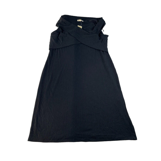 Women Michael Kors Black Ribbed Midi Dress Size 3X