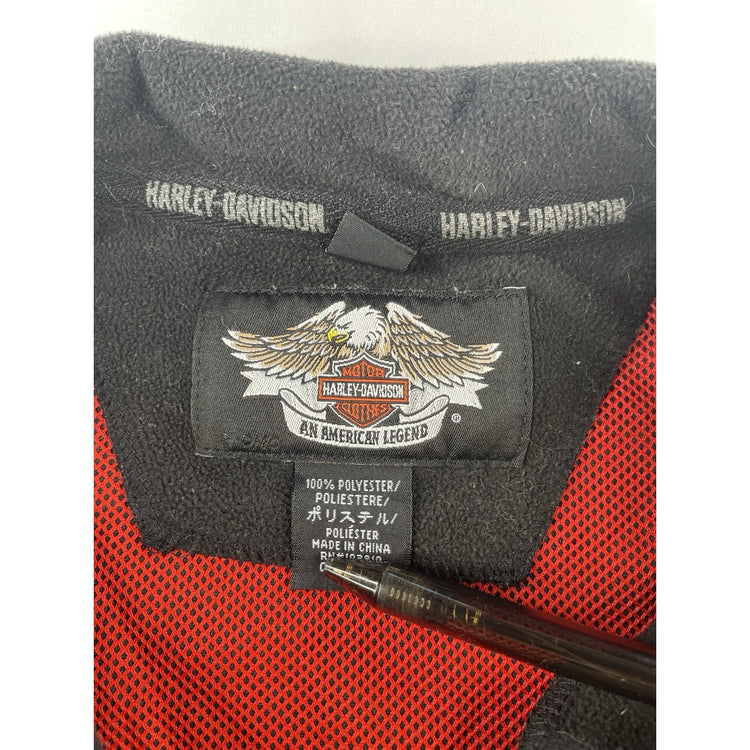 Mens Harley Davidson Black Fleece Quarter Zip Pullover Size XS