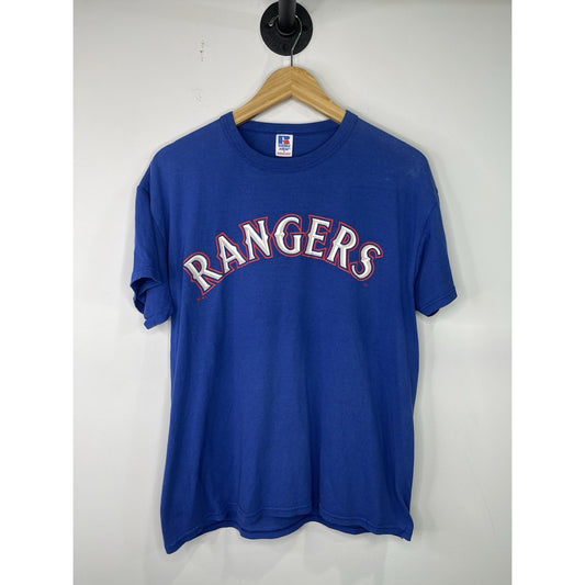 Vintage Russell Mens Texas Rangers Size Medium Blue T-shirt